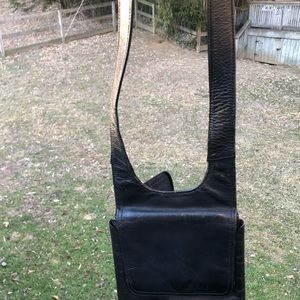 Vintage Nino Bossi Black Leather Bag